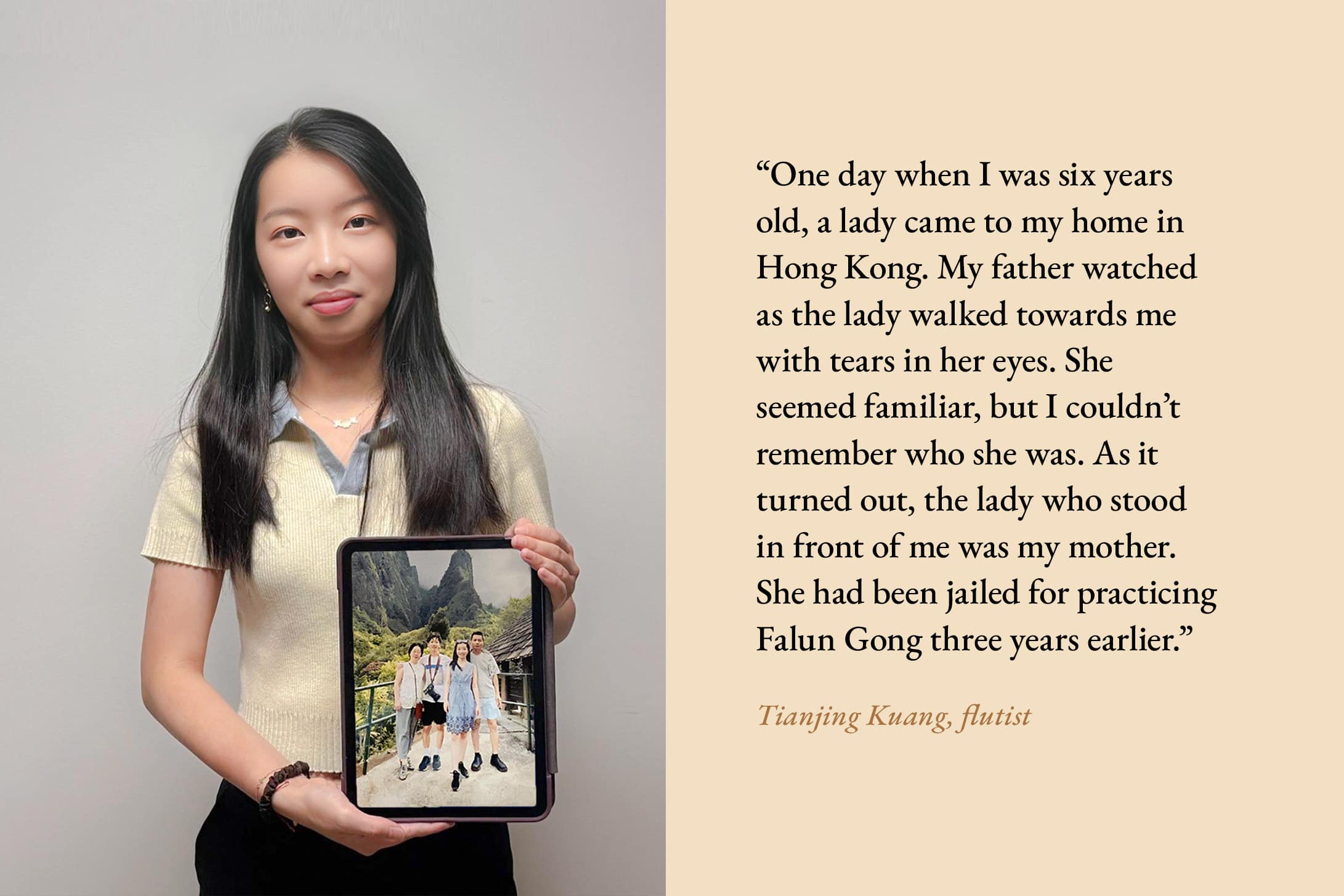 In their own words: <a target='_blank' href='https://www.shenyuncommunity.org/post/tianjing-kuang'>read flutist Tianjing Kuang's story here</a>