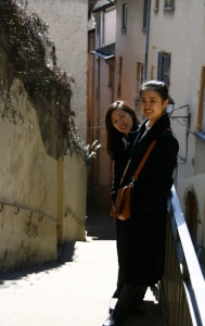 Dancers Helen Xia, Brazeline Chau climbed it (AL).