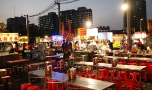 View of a typical Taiwanese night market.