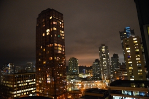 View from our hotel. Good night Vancouver. Sleep early, we have a show tomorrow. (David Chou; Nikon D7000)