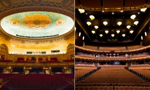 This season, we&rsquo;ve performed at venues with both traditional and modern designs. Compare, for example, Knoxville&#039;s Tennessee Theater to the left and Memphis&rsquo; Cannon Center to the right. (TK)