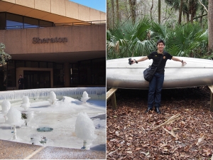 And we&#039;ve also had our share of weather extremes. In Memphis, we partook in the national chill when temperatures plunged down to single digits in Fahrenheit. Just as we fled from the frostbitten city, we stole a snapshot of this petrified water fountain. But then, we also went to Orlando, FL. Here, we spent a day at Wekiwa Springs, receiving a mild Jurassic-Park-without-the-dinos experience. Dancer Sam Pu. (Gary Liu)