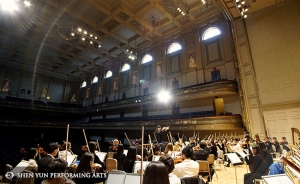 A full symphony orchestra rehearsal the morning of the concert in Boston, Oct. 4.