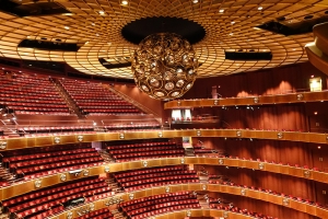 L 'interno del teatro David H Koch al Lincoln Center. La prima sessione prevede cinque spettacoli. Per coloro che l'hanno perso Shen Yun tornerà a New York in marzo (foto di Felix Sun)
