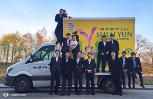 From Austria, it was off to Germany, where dancers took over an advertising truck in Hamburg. (photo by Annie Li)
