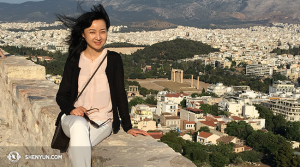 MC Julie Xu never had a chance to perform in Greece, and so she took her vacation in Athens.