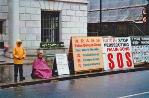 The sit-in has continued year round, rain or shine. Day and night.
