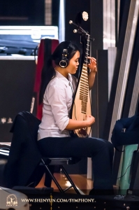 Pipa player Miao-Tzu Chiu practices backstage in Chiayi, on her home island of Taiwan.