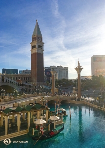 From Milan it’s off to the Venetian Hotel… (Photo by projectionist Annie Li)