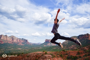 After a long week packed with performances, dancer Edwin Fu was ready for some open spaces and fresh air. (Photo by Hirofumi Kobayashi)
