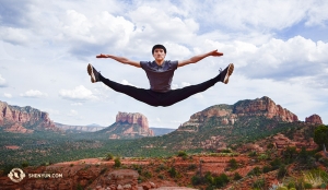 Edwin Fu au Arizona’s Red Rock State Park. (Photo de Hirofumi Kobayashi)
