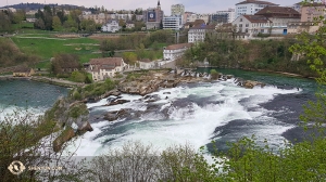 Pemandangan Rhine Falls dari atas. (Foto oleh penari Songtao Feng)
