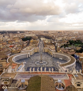 Vue imprenable depuis la basilique Saint-Pierre au Vatican. (Photo du danseur Felix Sun) 
