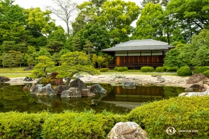 Staw w pięknym ogrodzie znajdującym się obok pałacu Ninomaru. Są częścią zamku Nijo. (Andrew Fung)