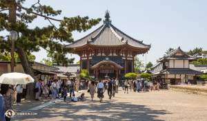 Natrafiamy także na budynki prezentujące niektóre z bardziej tradycyjnych stylów architektonicznych Japonii, co kontrastuje z pozostałymi, ruchliwymi ulicami miasta. (Andrew Fung)
