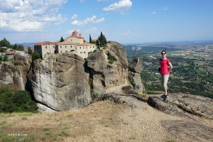 Nearly 5,000 miles away in Meteora, Greece, dancer Daniella Wollensak poses with the monastery of St. Stephen. Now a nunnery, the building is accessible by a small bridge and its mountaintop location makes it seem suspended in midair. 
