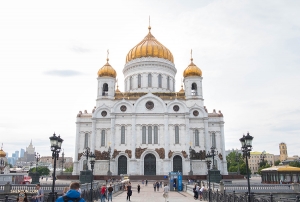 Atteignant une hauteur de 103 mètres, la cathédrale du Christ-Sauveur, à Moscou, est la plus haute église chrétienne orthodoxe au monde. 
