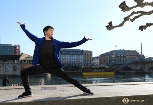 Dancer Jared Ren presents the Rhône River—one of the most well-known waterways in Europe. (Photo by Nick Zhao)