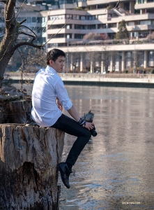 The face behind many of our photos: Principal Dancer Monty Mou contemplates his next shot in Geneva, Switzerland. (Photo by Andrew Fung)
