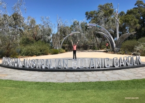 <pre>Après une semaine de représentations à Perth, la Shen Yun World Company s’arrête dans le jardin botanique local avant de se rendre dans la prochaine ville touristique australienne. (Photo de la directrice, Vina Lee)</pre>