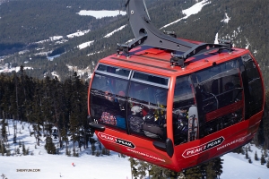 A ride in the world's highest lift of its kind, the PEAK 2 PEAK Gondola, takes the dancers to the summit of Blackcomb Mountain.