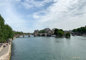 The calm waters of the River Seine.
