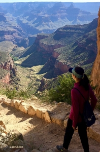 Their vacation continued in the Grand Canyon, where Lilly Parker observes how surprisingly green it is this time of year.