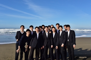 Suits and dress shoes don't stop these dancers from hitting the beach.

(Photo by Johnny Chao)