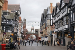 On a travel day in England, from Liverpool to Woking, performers stop in Chester, a little town once voted by Americans 'Europe's fifth prettiest city.' (Photo by dancer Kexin Li)