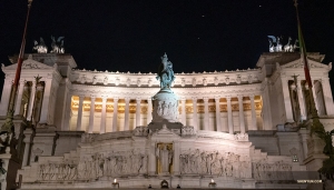 Known as the 'wedding cake' building due to its color and shape, the Vittoriano is a focal point in the city, and dominates the skyline.

(Photo by Andrew Fung)