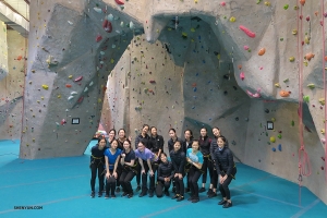 Dancers and musicians try rock climbing at Texas Rock Gym.

Check back next week to see where our performers go  next!