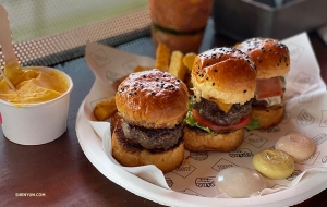 Maar natuurlijk aten ze eerst hun lunch! (Foto door Annie Li)