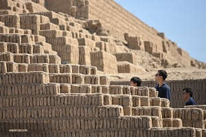 The huge mud brick structure was used for rituals and food storage. (Photo by Annie Li)