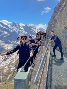 Going on the Birg Thrill Walk is such an incredible adventure and the views are breathtaking all the way! This 200-meter long steel structure hangs on the cliff around the mountain.