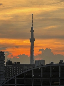 Depuis sa ville natale, le premier danseur Kenji Kobayashi partage une photo saisissante de la Tokyo Skytree.