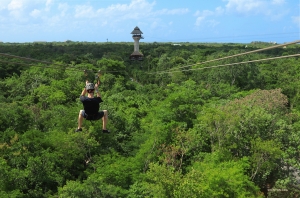 The dancers then went from underground to way above and zip-lined over the jungle. 