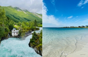 Você sabia que a Noruega é o lar de fiordes majestosos e belas praias de areia branca também? A água é fria, no entanto.