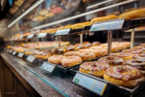 Another great way to brighten a cold day? Make a stop at a donut shop!