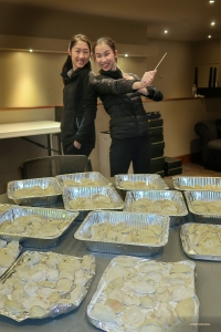 Emcee Ashley Wei and dancer Fanny revel in delight at the sight of dumplings, a staple food of northern China. 