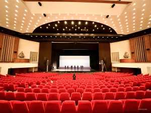 Sul palco, gli instancabili ballerini si cimentano nelle prove per realizzare la loro opera.