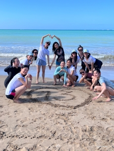 From the radiant smiles, it's clear: the day at the beach was nothing short of perfect.