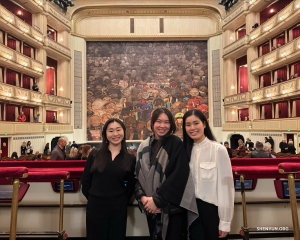Musicians enjoy a night at the Vienna State Opera.