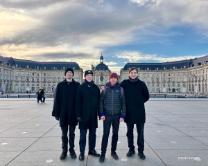 The Place de la Bourse in Bordeaux, France offers a study of beauty in symmetry.