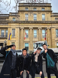 Four Canadian dancers find a reminder of home on Trafalgar Square.