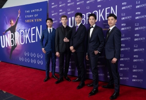 Dancers with Shen Yun Performing Arts attend the worldwide premiere of UNBROKEN: The Untold Story of Shen Yun at AMC Theater at Lincoln Square in New York City on March 24, 2026. (Samira Bouaou/The Epoch Times)