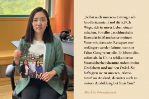 In eigenen Worten: <a target='_blank' href='https://www.shenyuncommunity.org/post/alice-liu'>Lesen Sie hier die Geschichte der Schlagzeugerin Alice Liu.</a>