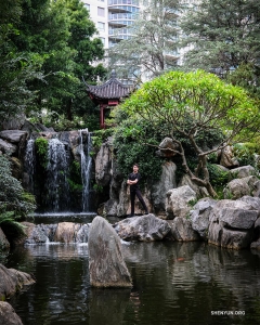 In Sydney, Australia, dancers take a relaxing stroll through the Chinese Garden of Friendship. 