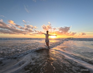 Meanwhile, dancers a continent away bask in the sunset glow of Australia's Gold Coast...  